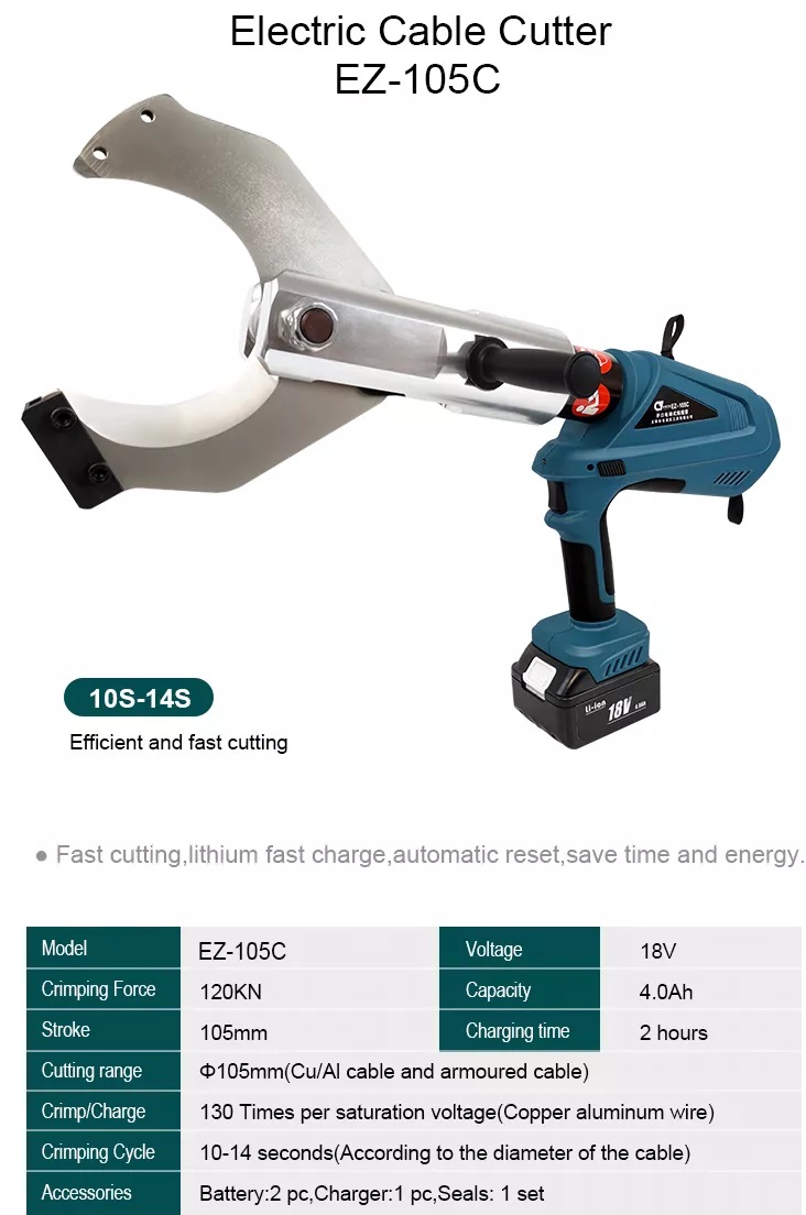 máy cắt cáp thủy lực chạy pin EZ-105C