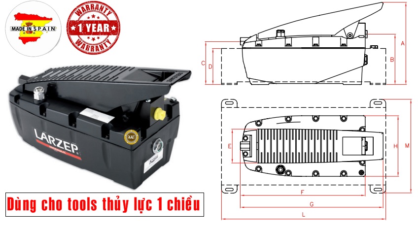 Air hydraulic pumps, z19107, bom khi nen thuy luc, larzep/spain, bom tay thuy luc, bom dien thuy luc, kich thuy luc 1 chieu, kich thuy luc 2 chieu,